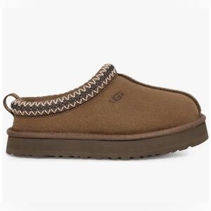 Brand New Tazz Suede Platform Slippers (Women Size 6, youth size 4) in hickory